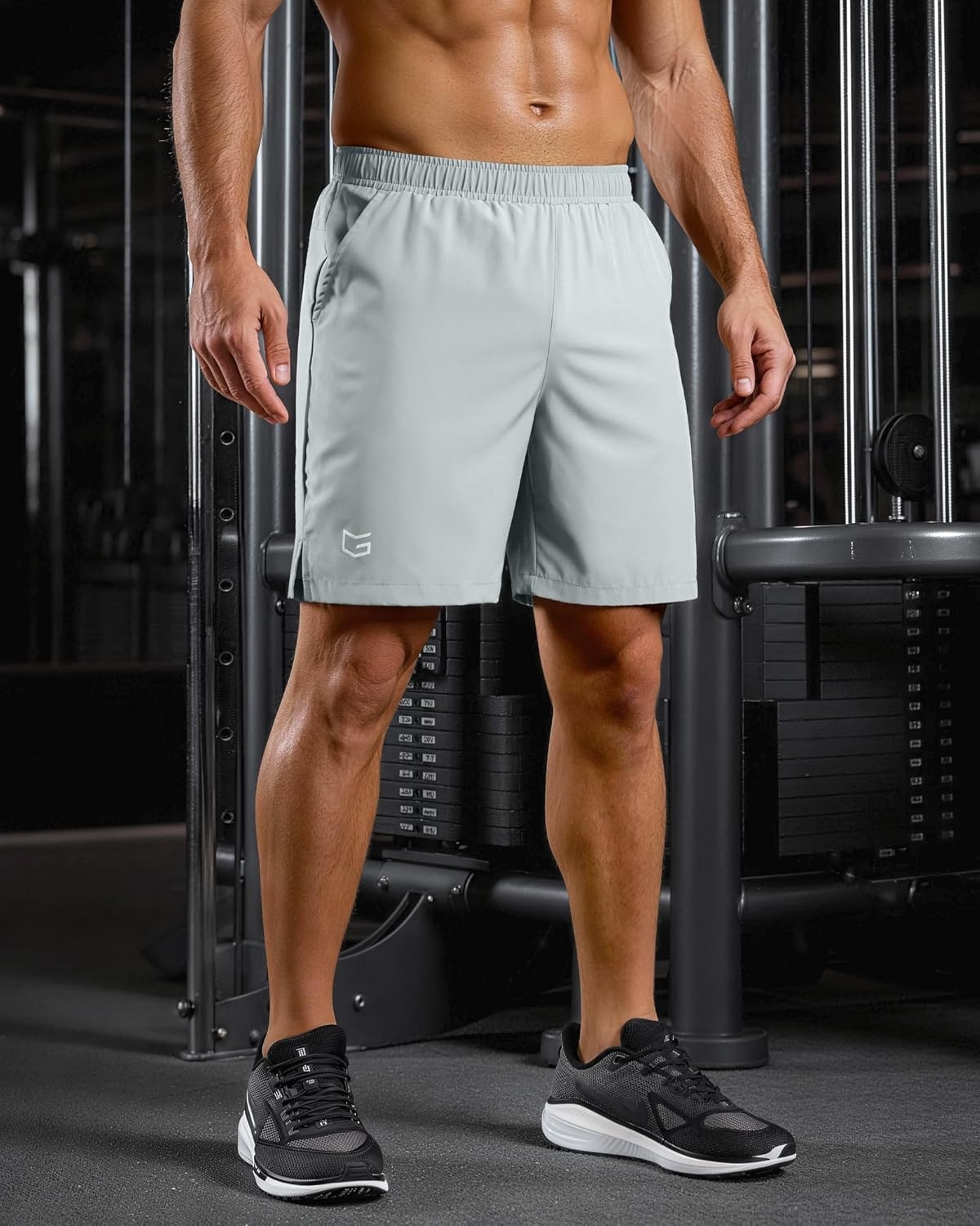 image:imageG Gradual Mens Athletic Running Shorts with Pockets Lightweight Quick Dry 5 7 9 Basketball Workout Gym Shorts for MenBright Grey