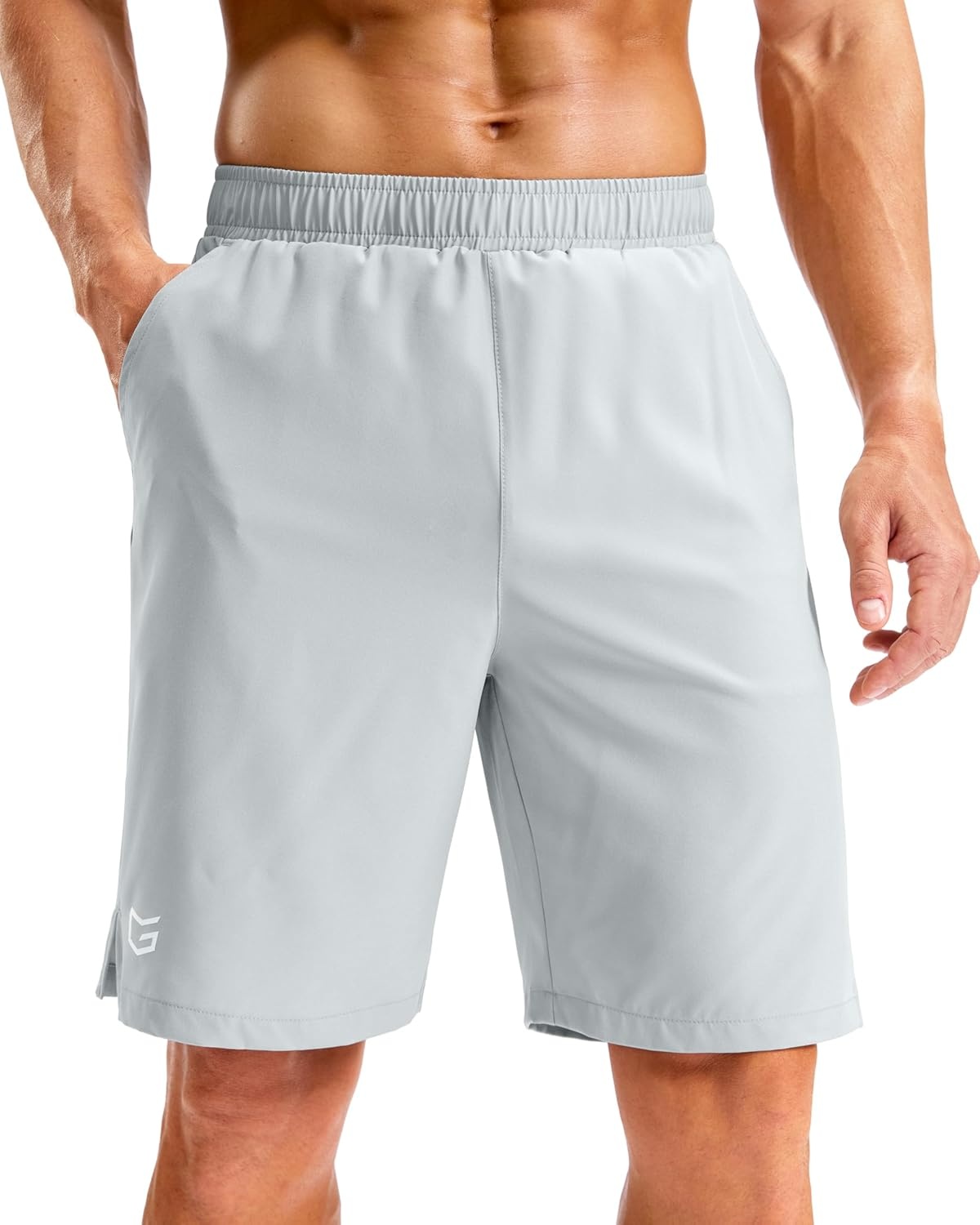 image:imageG Gradual Mens Athletic Running Shorts with Pockets Lightweight Quick Dry 5 7 9 Basketball Workout Gym Shorts for MenBright Grey