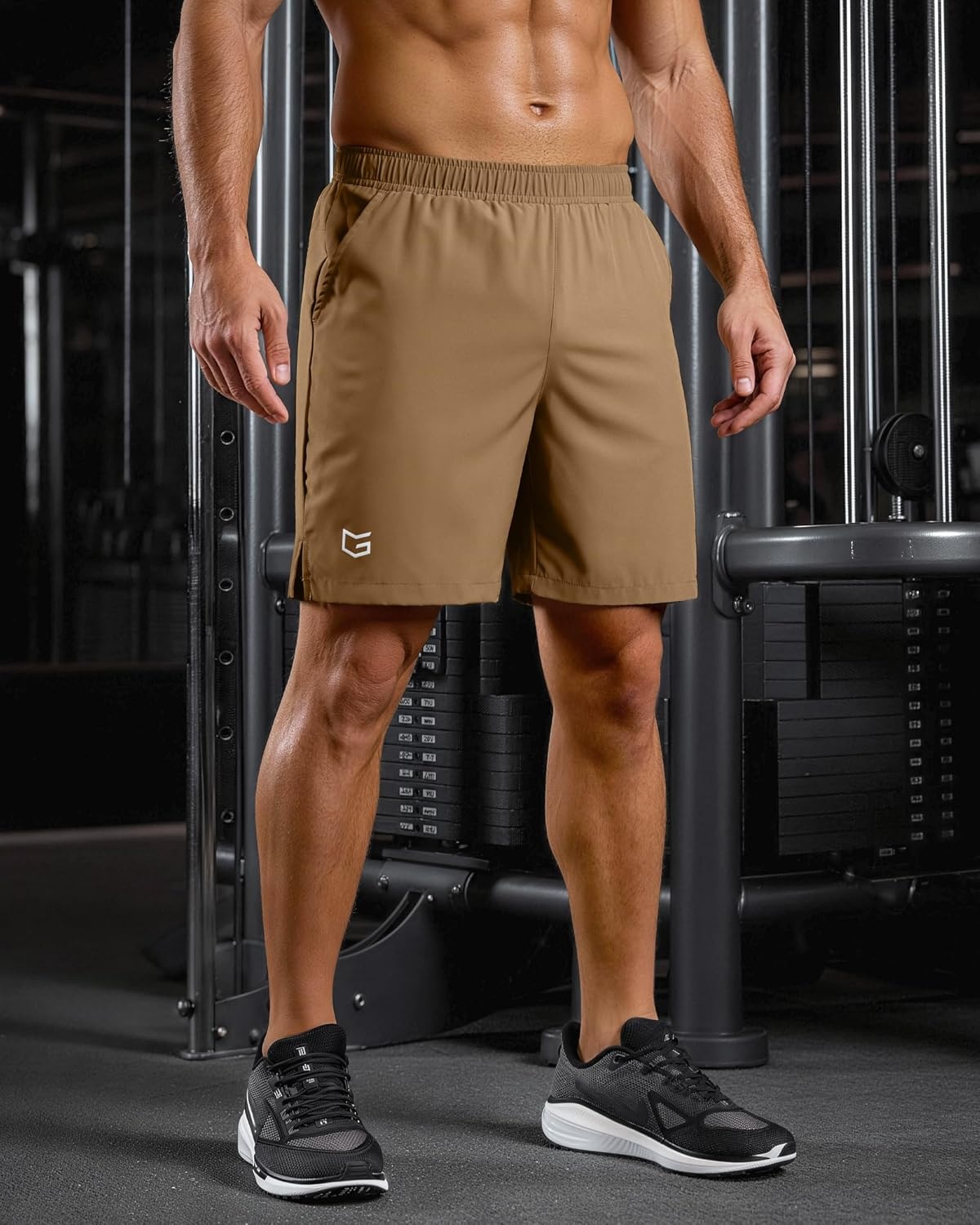 image:imageG Gradual Mens Athletic Running Shorts with Pockets Lightweight Quick Dry 5 7 9 Basketball Workout Gym Shorts for MenDark Khaki