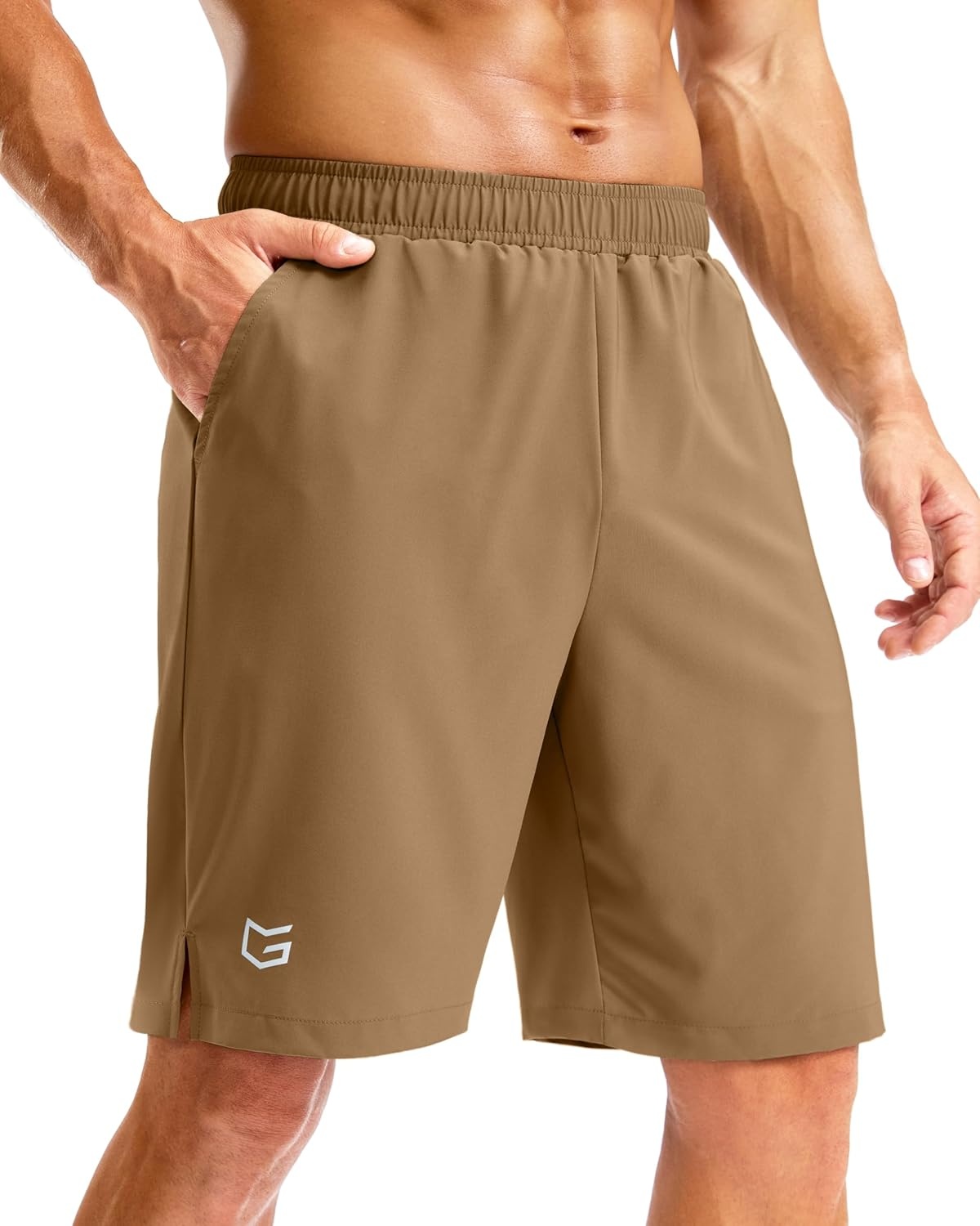 image:imageG Gradual Mens Athletic Running Shorts with Pockets Lightweight Quick Dry 5 7 9 Basketball Workout Gym Shorts for MenDark Khaki