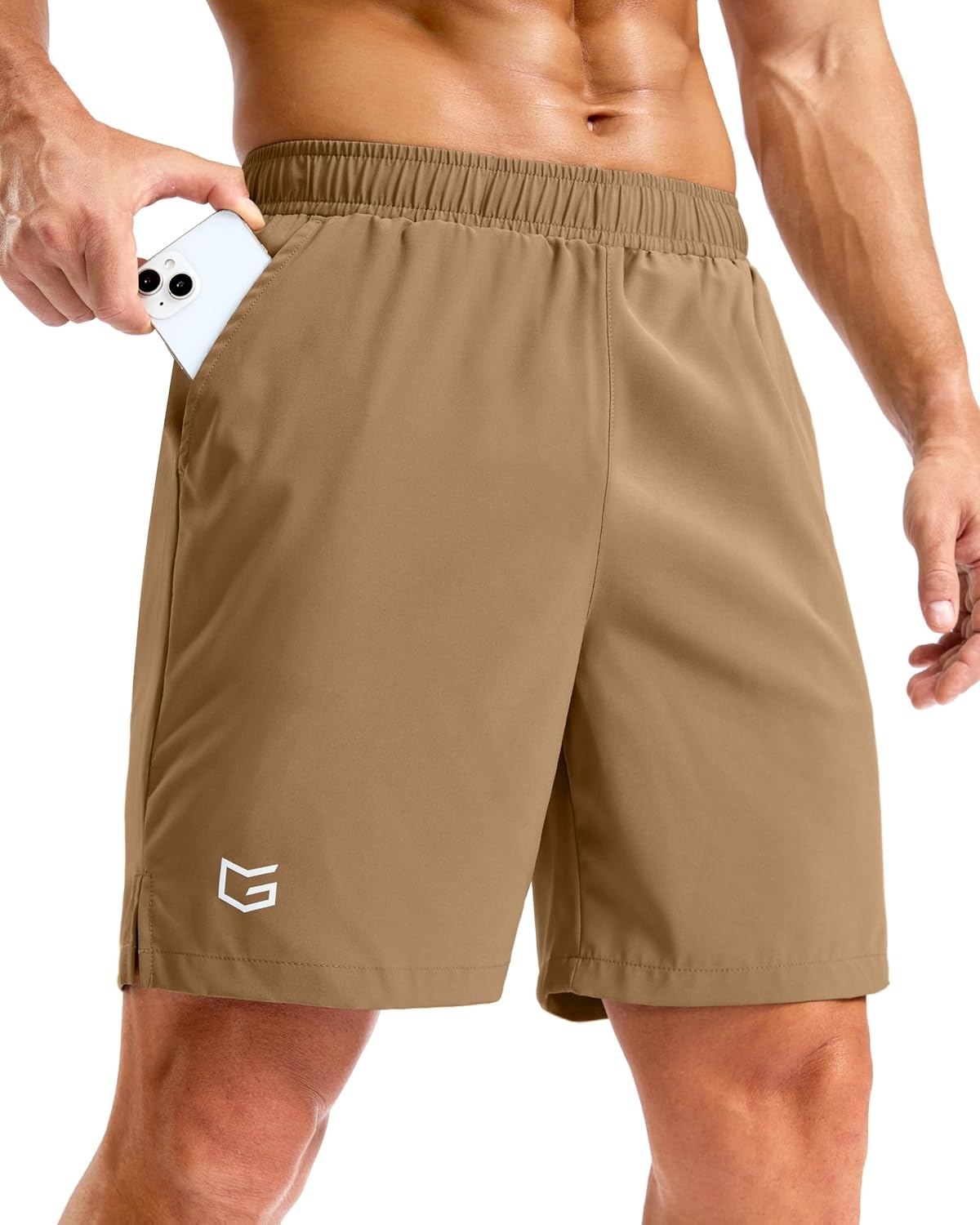 image:imageG Gradual Mens Athletic Running Shorts with Pockets Lightweight Quick Dry 5 7 9 Basketball Workout Gym Shorts for MenDark Khaki