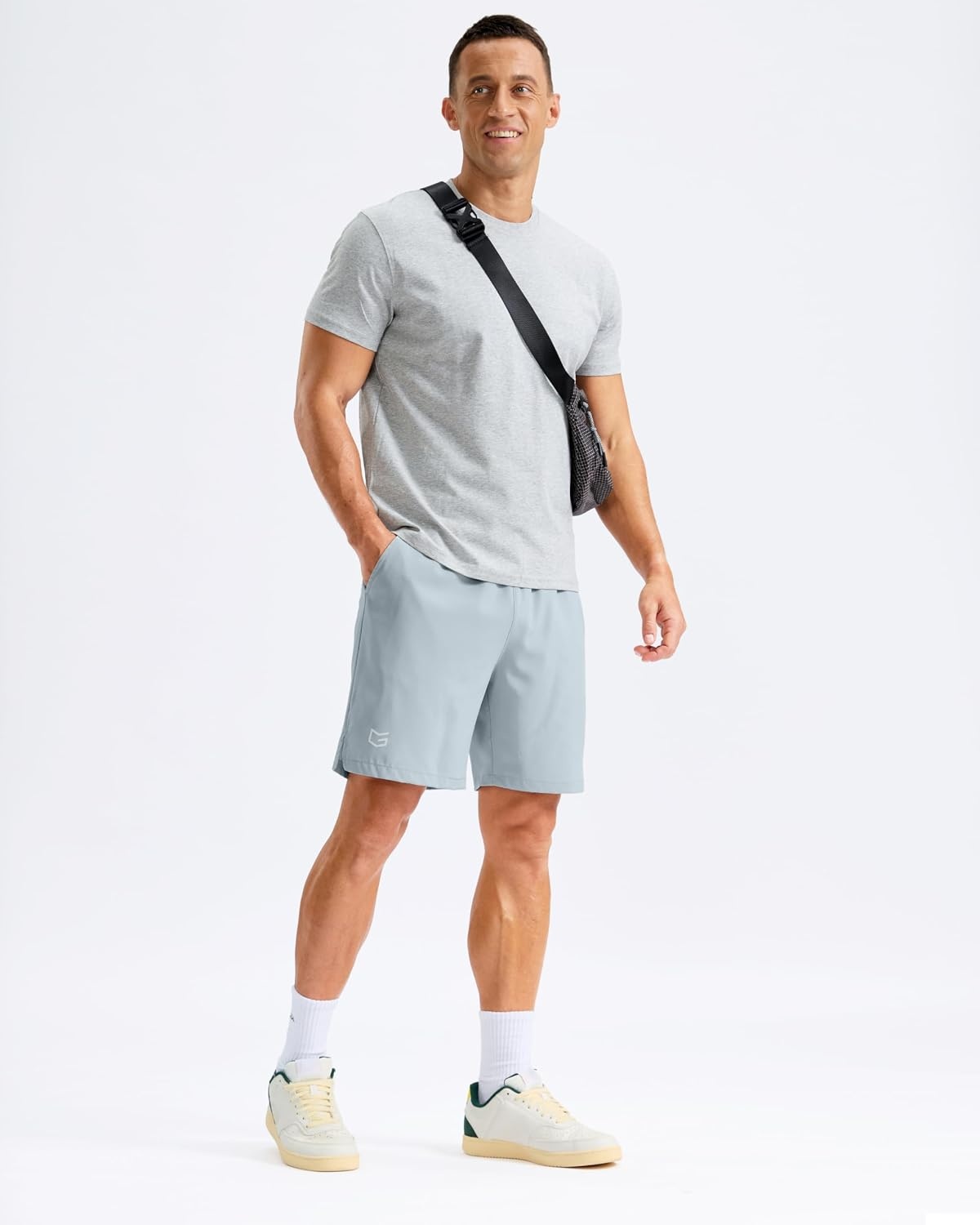 image:imageG Gradual Mens Athletic Running Shorts with Pockets Lightweight Quick Dry 5 7 9 Basketball Workout Gym Shorts for MenLight Grey