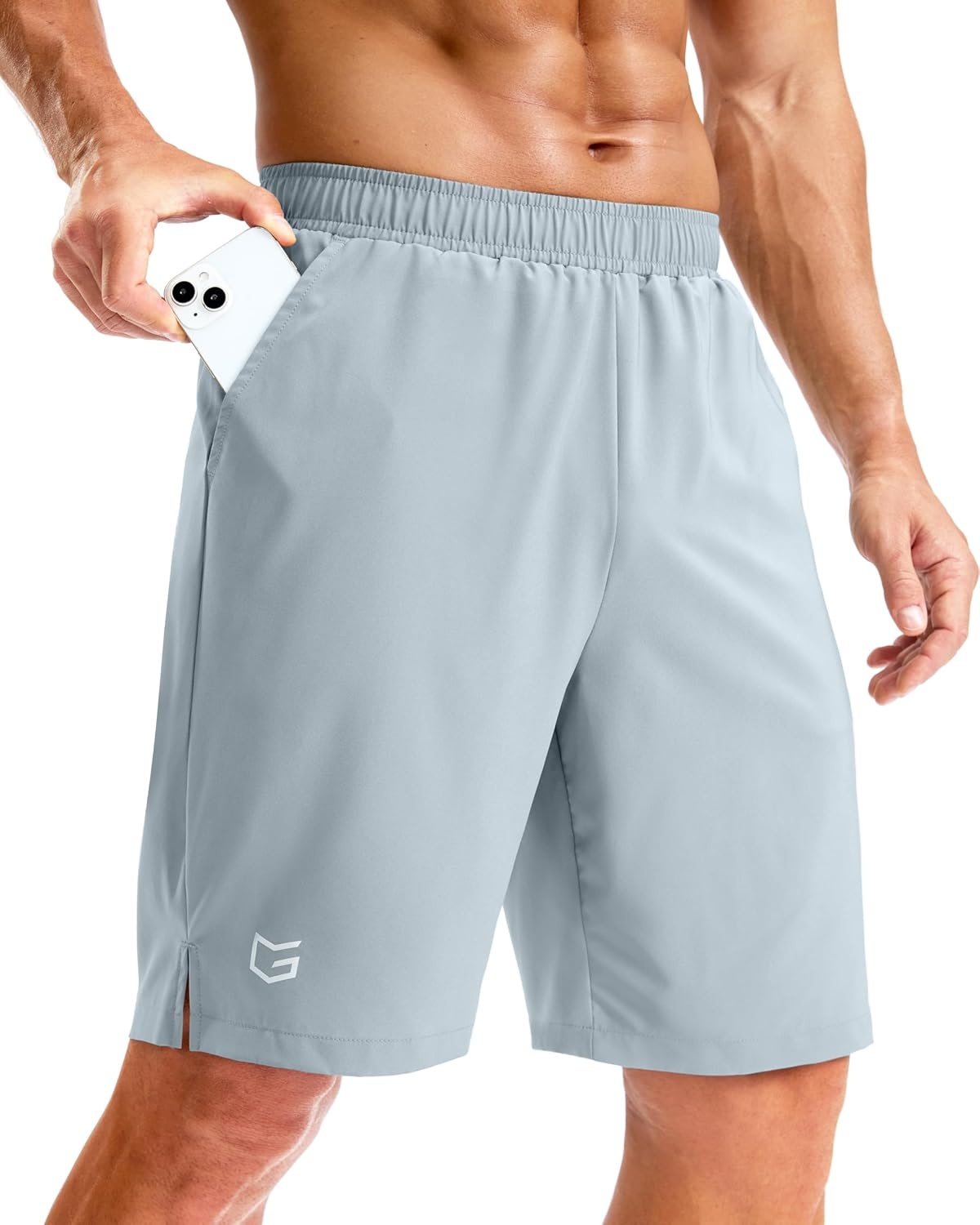 image:imageG Gradual Mens Athletic Running Shorts with Pockets Lightweight Quick Dry 5 7 9 Basketball Workout Gym Shorts for MenLight Grey