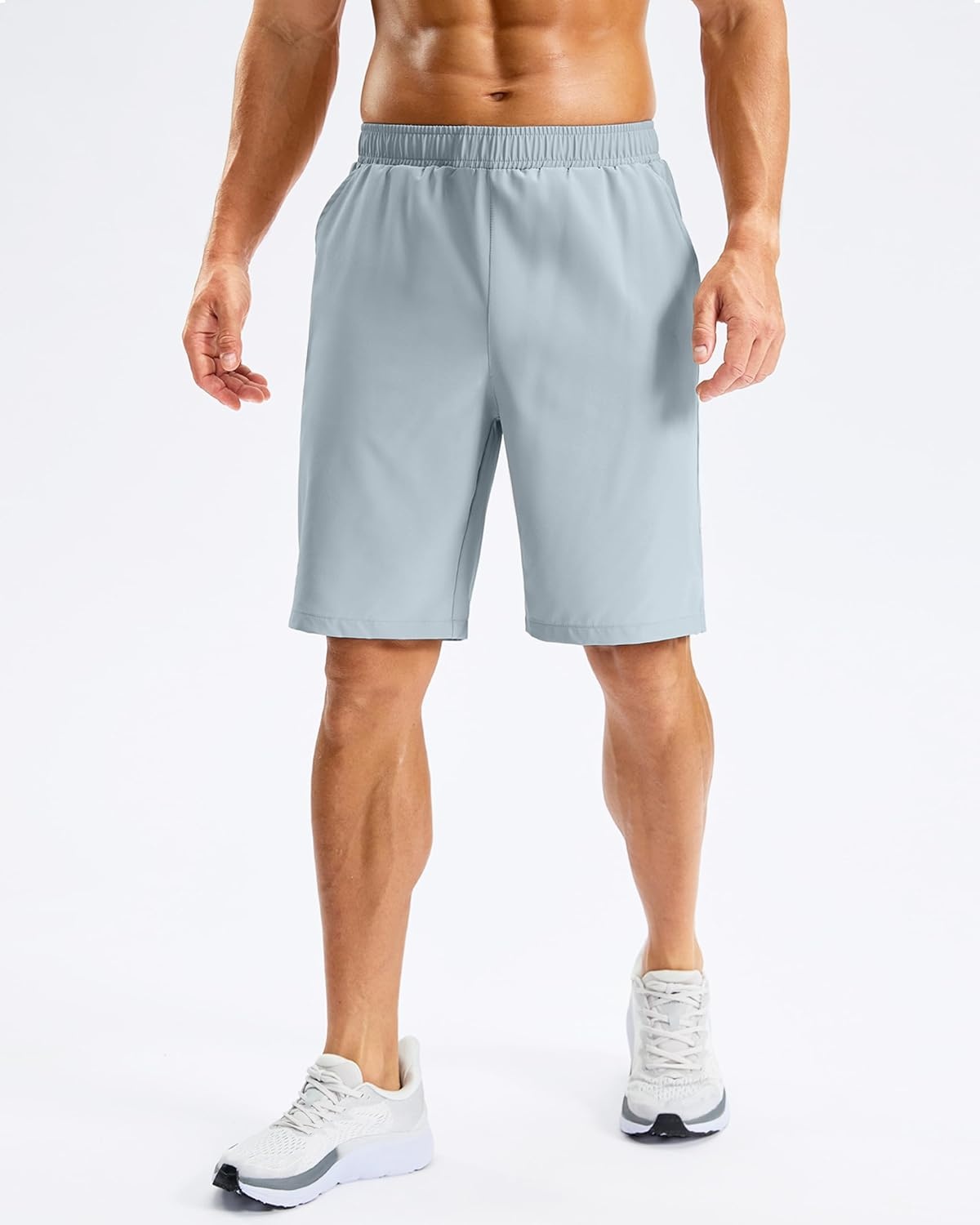 image:imageG Gradual Mens Athletic Running Shorts with Pockets Lightweight Quick Dry 5 7 9 Basketball Workout Gym Shorts for MenLight Grey