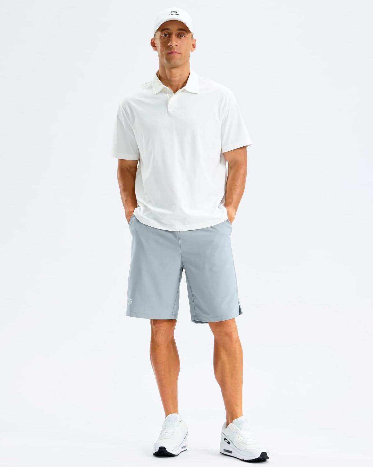 image:imageG Gradual Mens Athletic Running Shorts with Pockets Lightweight Quick Dry 5 7 9 Basketball Workout Gym Shorts for MenLight Grey