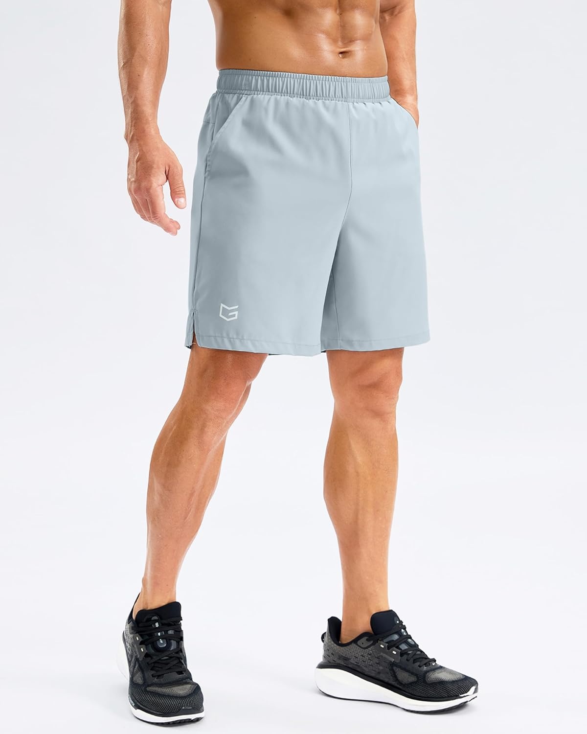 image:imageG Gradual Mens Athletic Running Shorts with Pockets Lightweight Quick Dry 5 7 9 Basketball Workout Gym Shorts for MenLight Grey