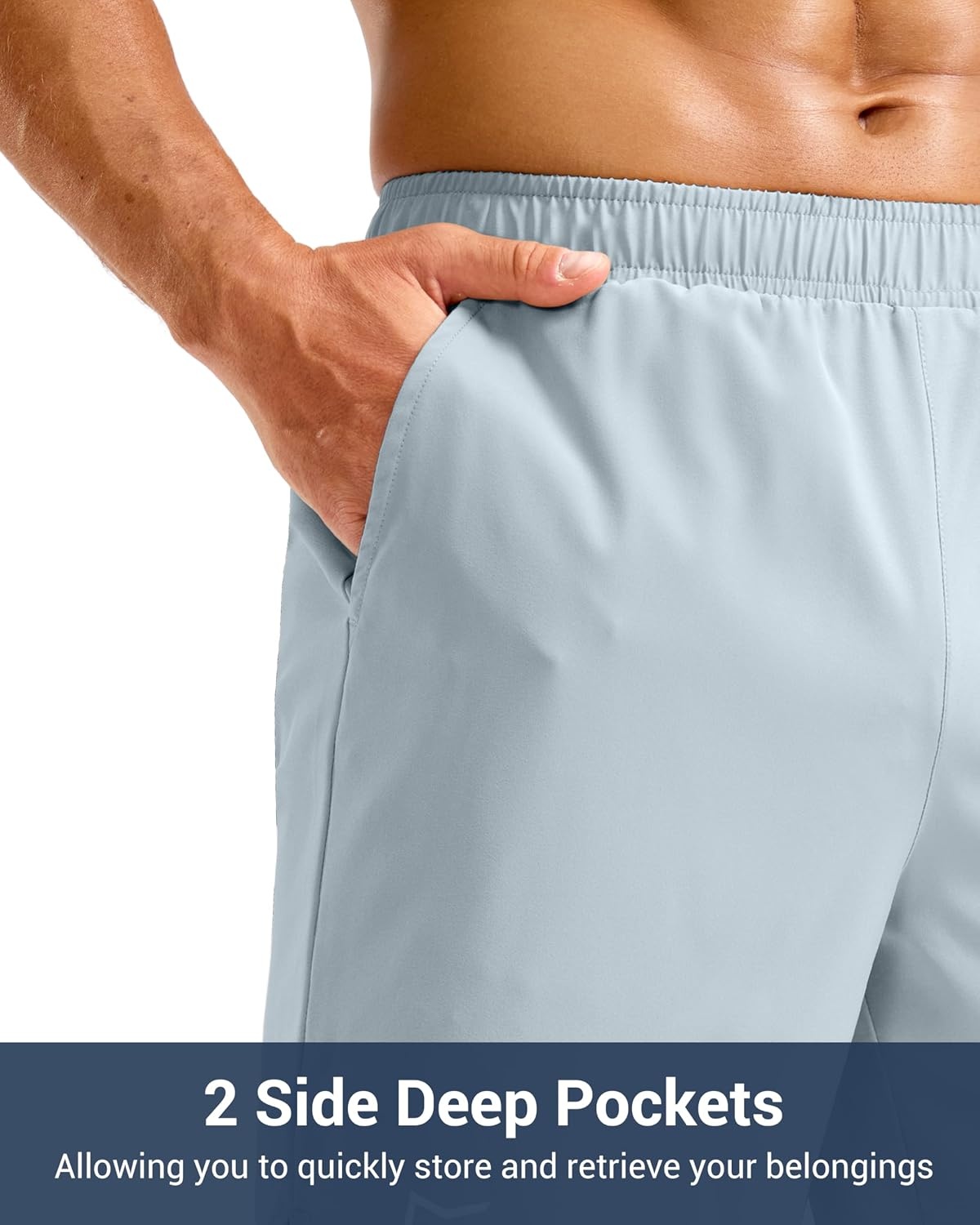 image:imageG Gradual Mens Athletic Running Shorts with Pockets Lightweight Quick Dry 5 7 9 Basketball Workout Gym Shorts for MenLight Grey