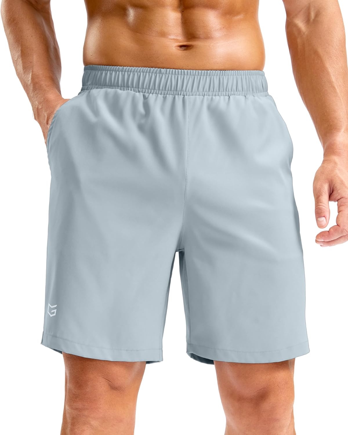 image:imageG Gradual Mens Athletic Running Shorts with Pockets Lightweight Quick Dry 5 7 9 Basketball Workout Gym Shorts for MenLight Grey