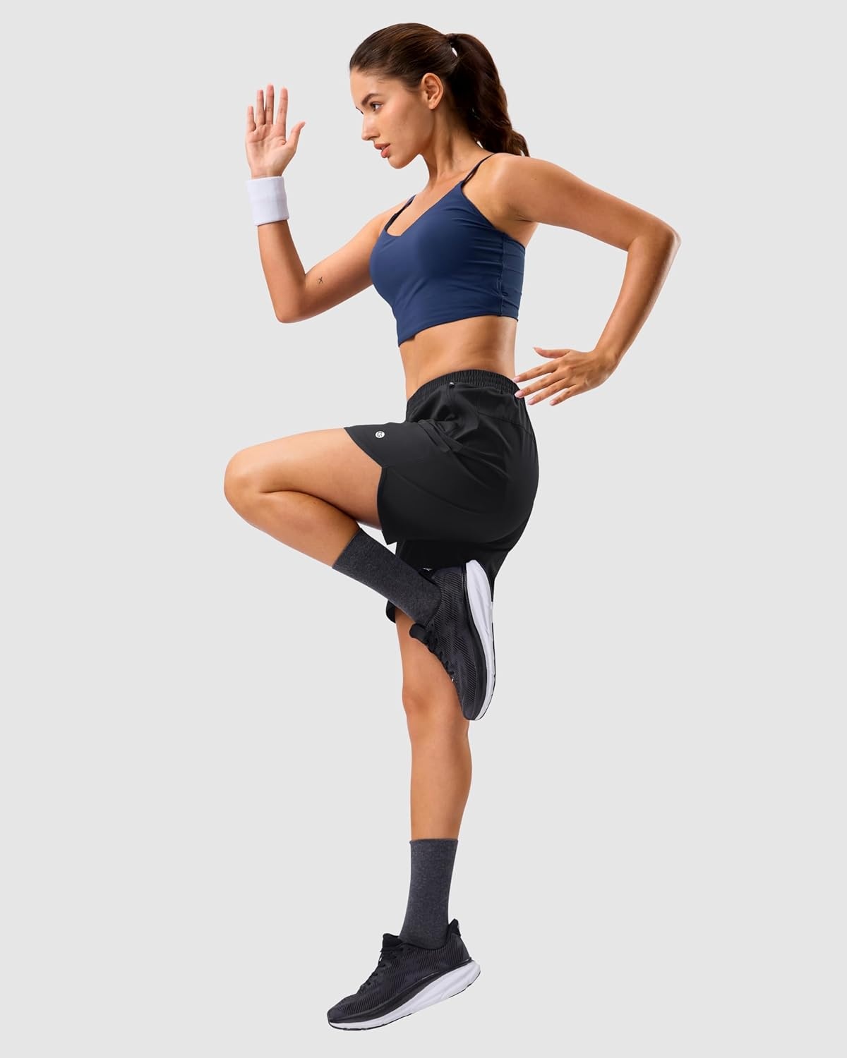 image:imageG Gradual 57 Athletic Running Shorts for Women 2 Zipper Pockets Lightweight Workout Gym Summer Dolphin Shorts with LinerBlack