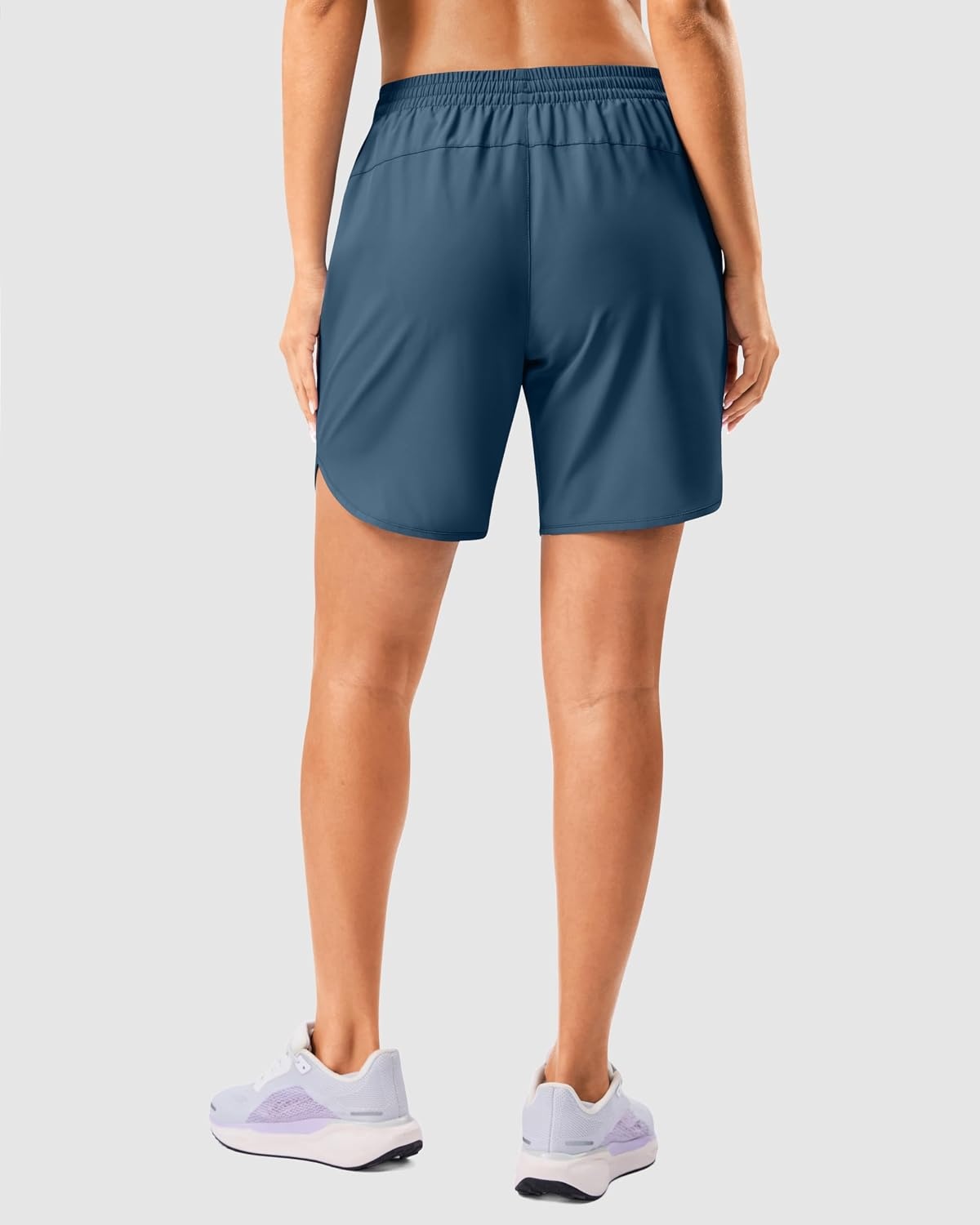 image:imageG Gradual 57 Athletic Running Shorts for Women 2 Zipper Pockets Lightweight Workout Gym Summer Dolphin Shorts with LinerBlue Grey