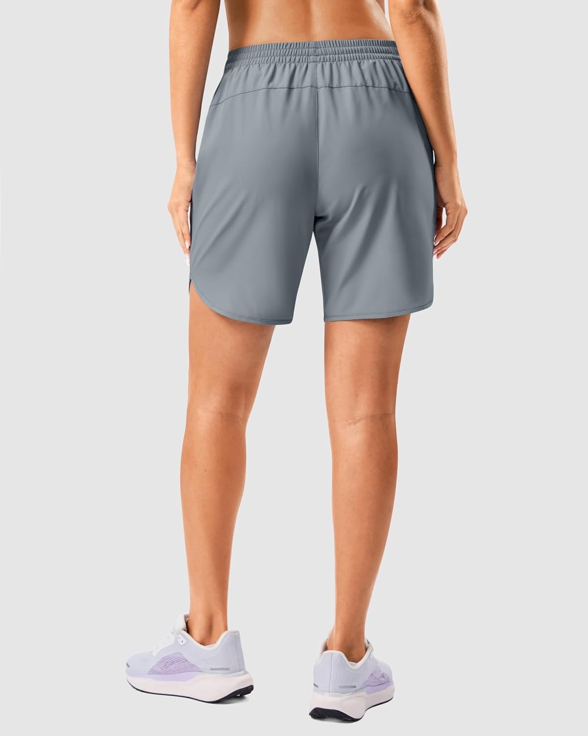 image:imageG Gradual 57 Athletic Running Shorts for Women 2 Zipper Pockets Lightweight Workout Gym Summer Dolphin Shorts with LinerLight Grey