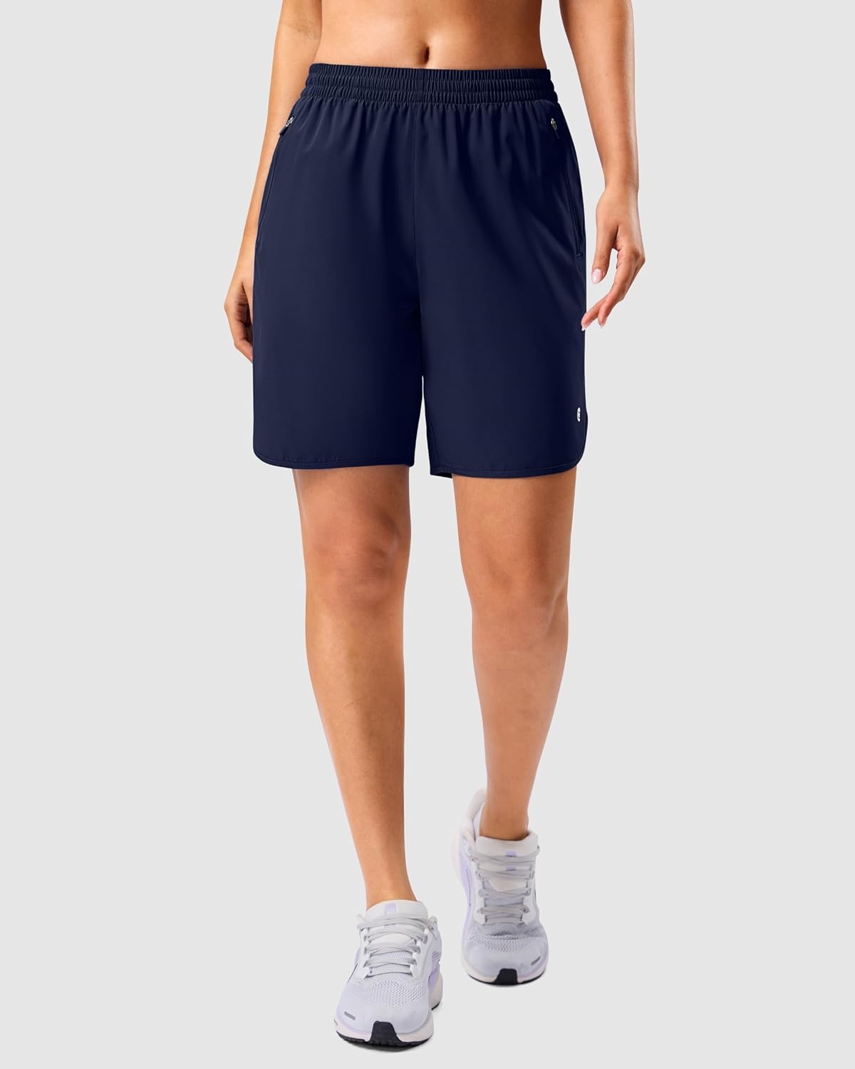image:imageG Gradual 57 Athletic Running Shorts for Women 2 Zipper Pockets Lightweight Workout Gym Summer Dolphin Shorts with LinerNavy