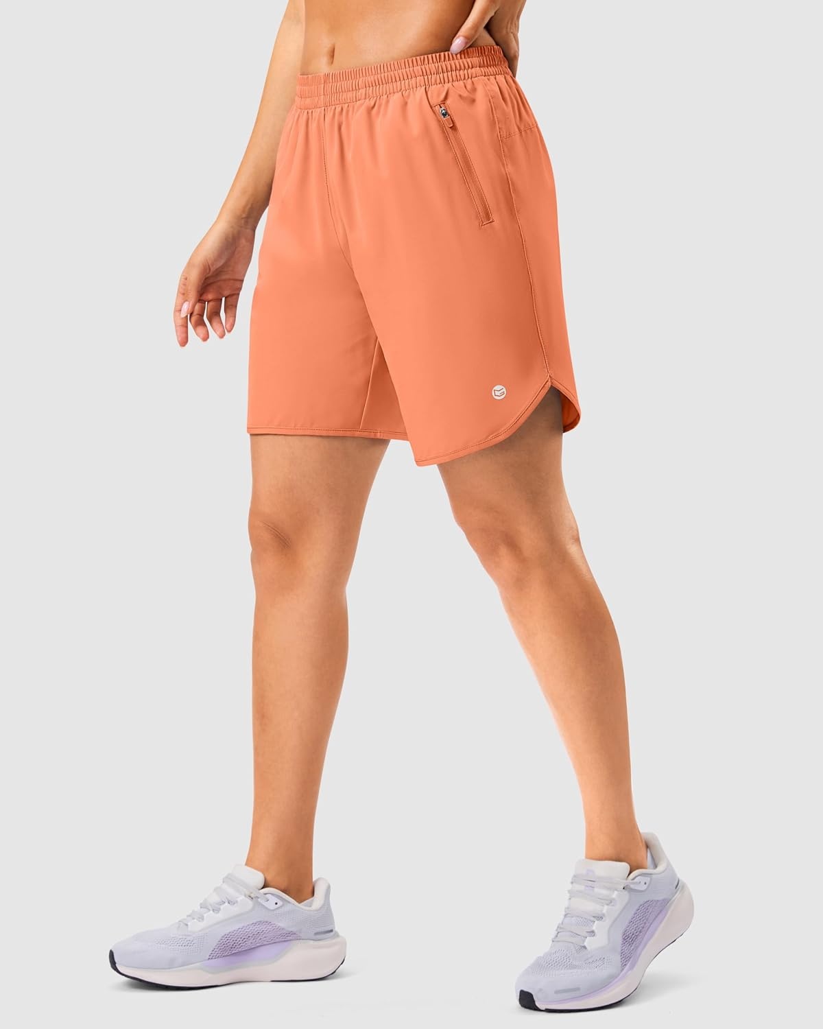 image:imageG Gradual 57 Athletic Running Shorts for Women 2 Zipper Pockets Lightweight Workout Gym Summer Dolphin Shorts with LinerRed Coral