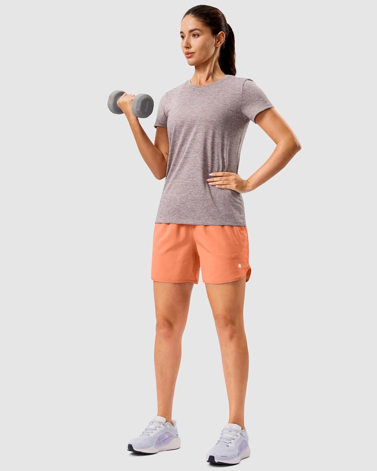 image:imageG Gradual 57 Athletic Running Shorts for Women 2 Zipper Pockets Lightweight Workout Gym Summer Dolphin Shorts with LinerRed Coral