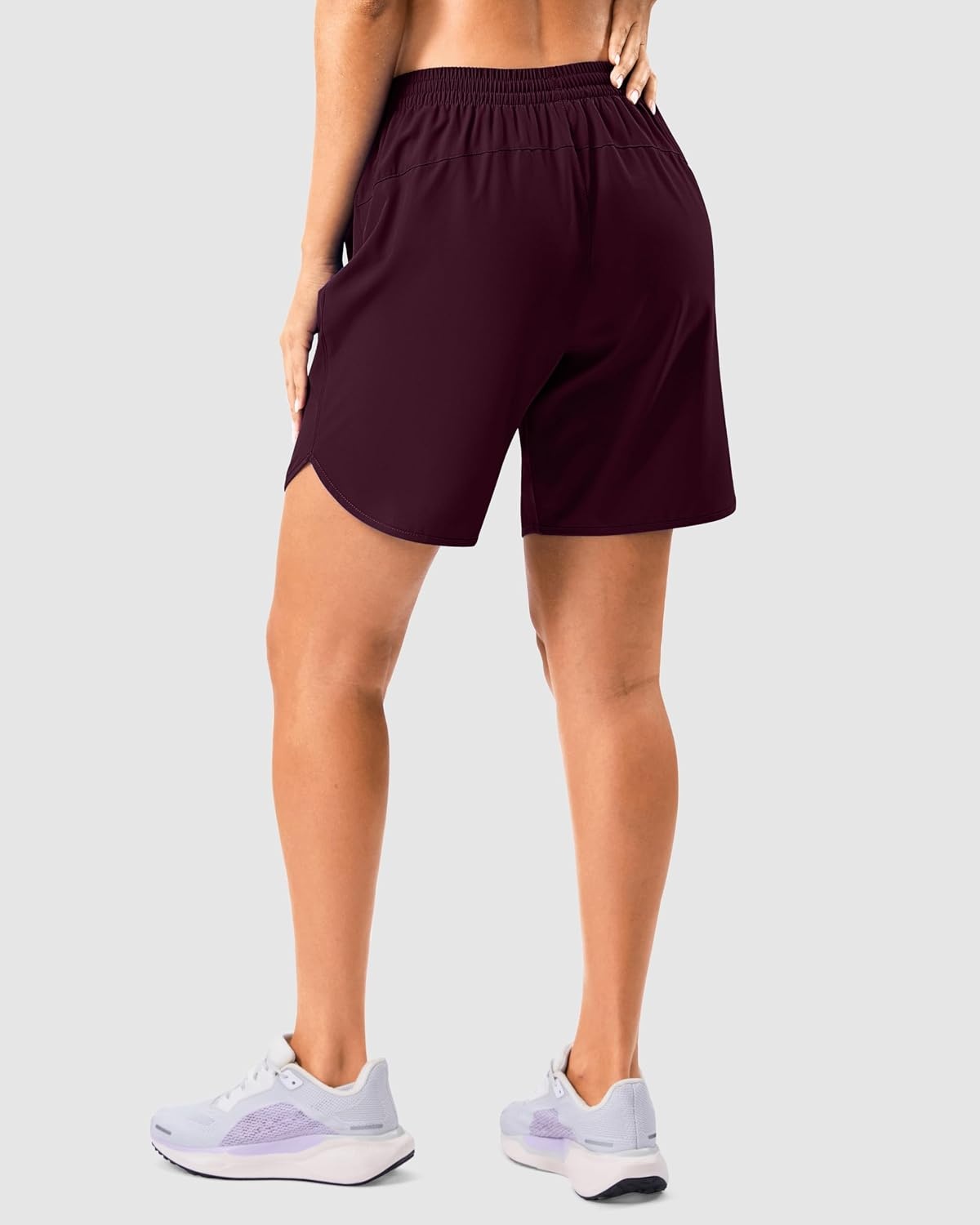 image:imageG Gradual 57 Athletic Running Shorts for Women 2 Zipper Pockets Lightweight Workout Gym Summer Dolphin Shorts with LinerWine
