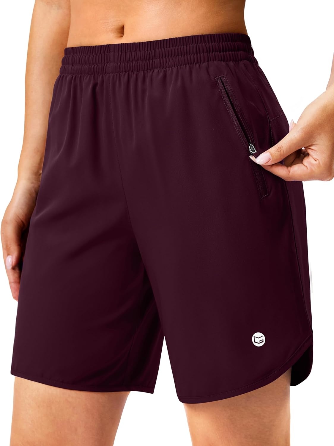 image:imageG Gradual 57 Athletic Running Shorts for Women 2 Zipper Pockets Lightweight Workout Gym Summer Dolphin Shorts with LinerWine