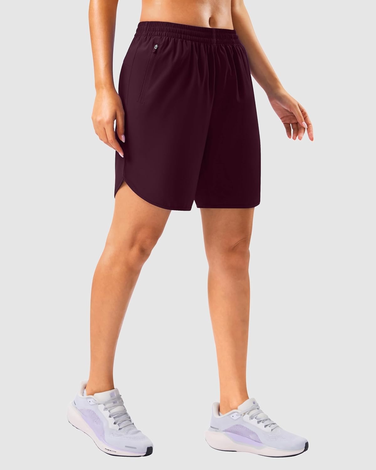 image:imageG Gradual 57 Athletic Running Shorts for Women 2 Zipper Pockets Lightweight Workout Gym Summer Dolphin Shorts with LinerWine