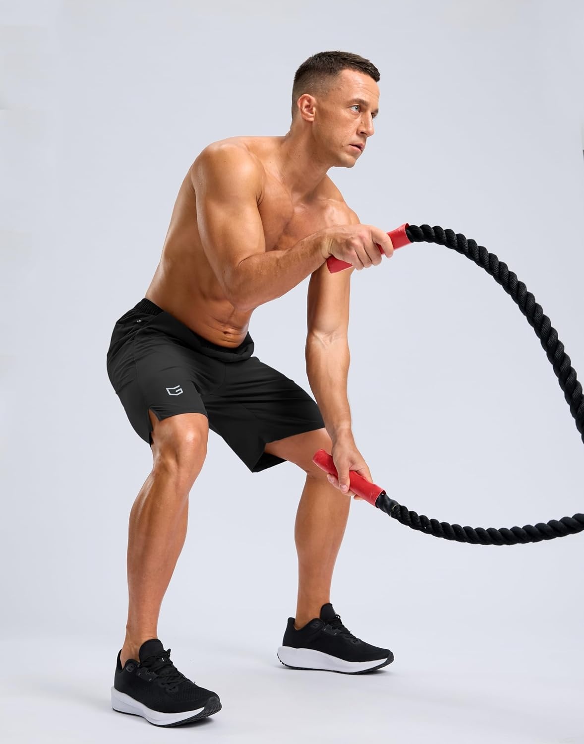 image:imageG Gradual Mens Workout Gym Shorts with 2 Zipper Pockets 7 5 9 Quick Dry Athletic Running Basketball Shorts for MenBlack