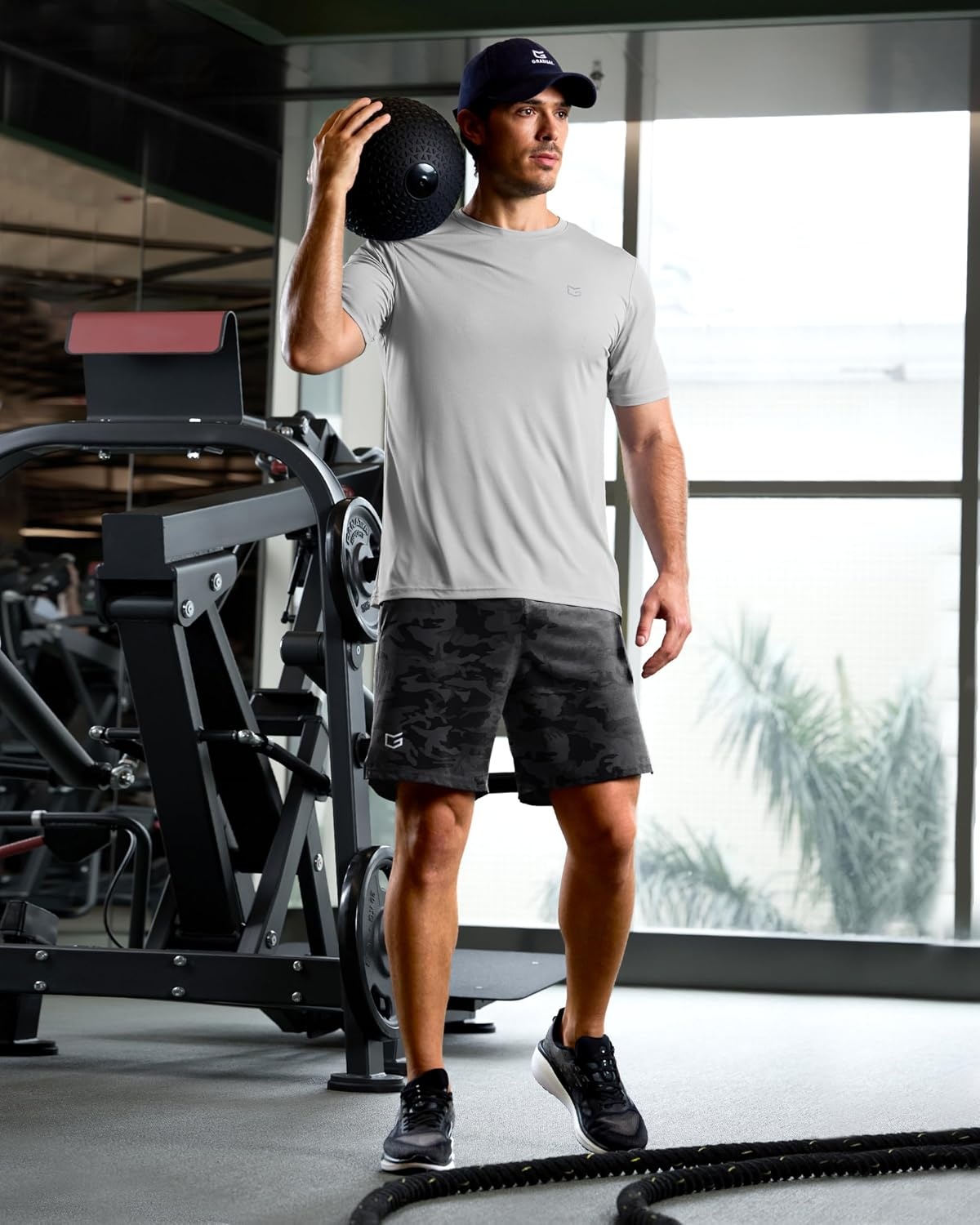 image:imageG Gradual Mens Workout Gym Shorts with 2 Zipper Pockets 7 5 9 Quick Dry Athletic Running Basketball Shorts for MenGrey Camo