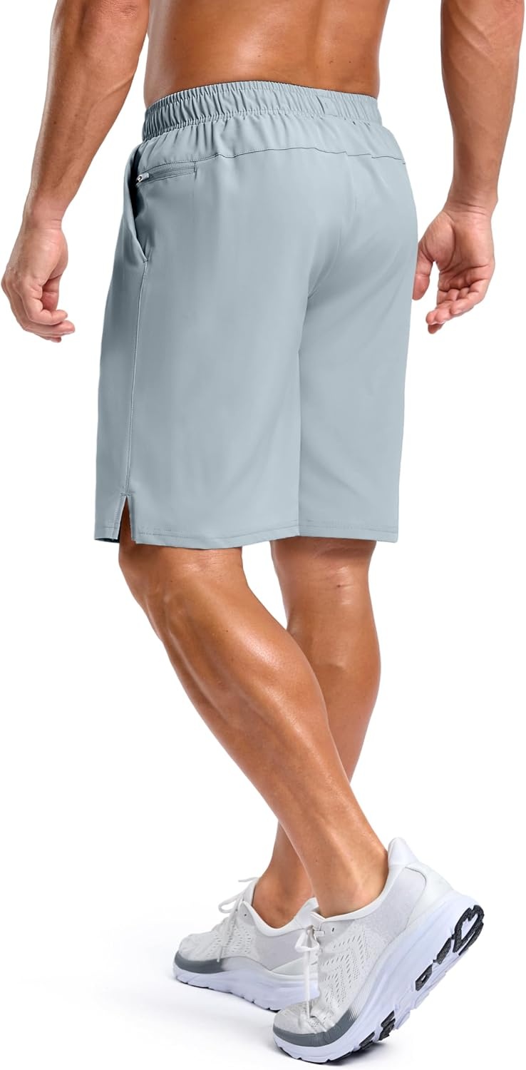 image:imageG Gradual Mens Workout Gym Shorts with 2 Zipper Pockets 7 5 9 Quick Dry Athletic Running Basketball Shorts for MenLight Grey