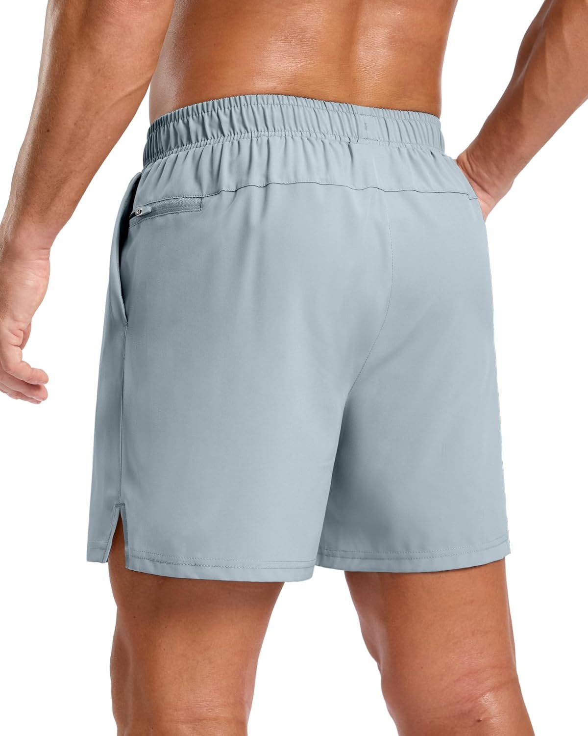 image:imageG Gradual Mens Workout Gym Shorts with 2 Zipper Pockets 7 5 9 Quick Dry Athletic Running Basketball Shorts for MenLight Grey