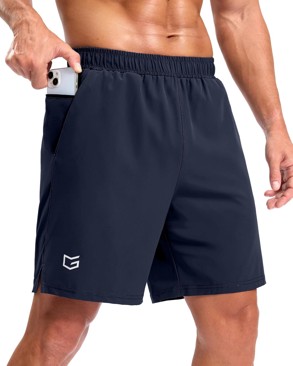image:imageG Gradual Mens Workout Gym Shorts with 2 Zipper Pockets 7 5 9 Quick Dry Athletic Running Basketball Shorts for MenNavy