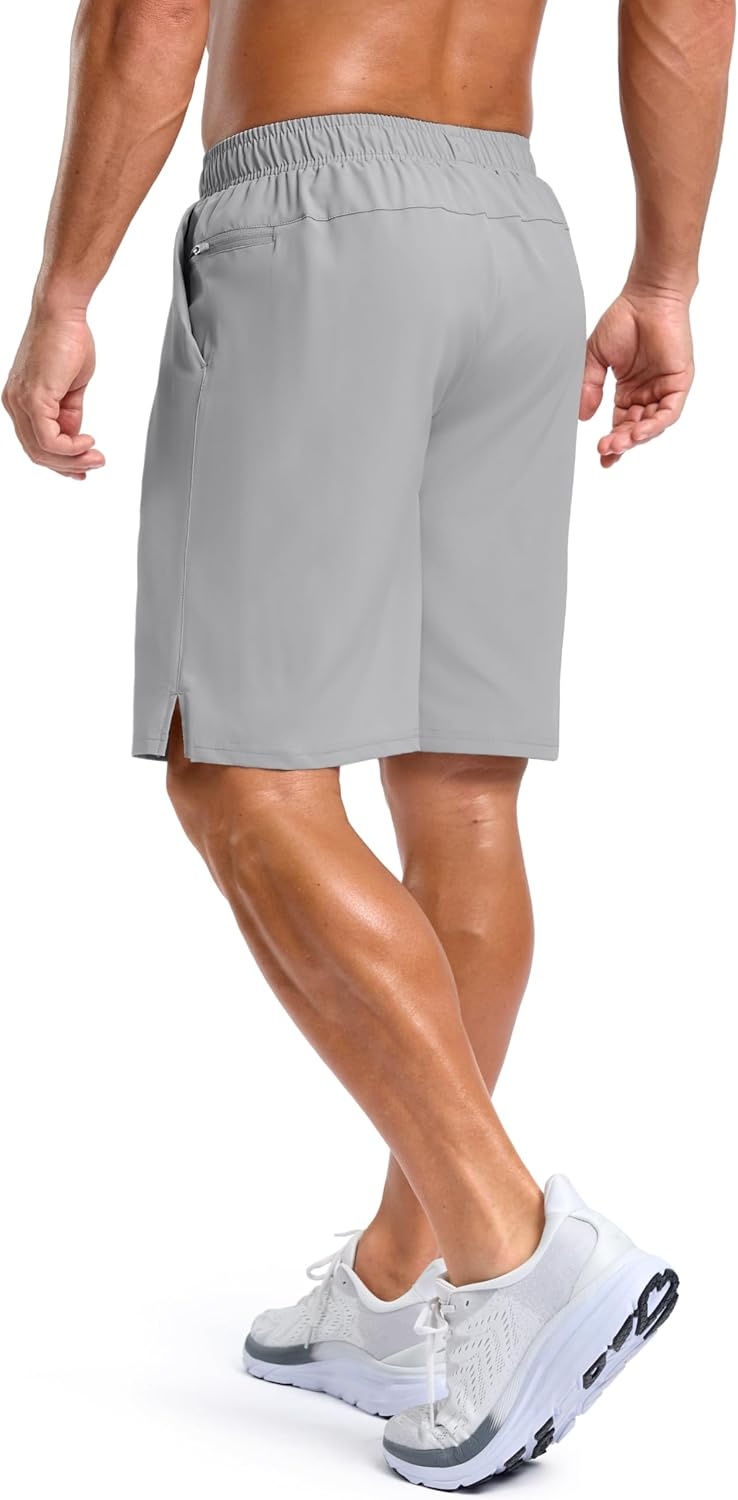 image:imageG Gradual Mens Workout Gym Shorts with 2 Zipper Pockets 7 5 9 Quick Dry Athletic Running Basketball Shorts for MenPlatinum Grey