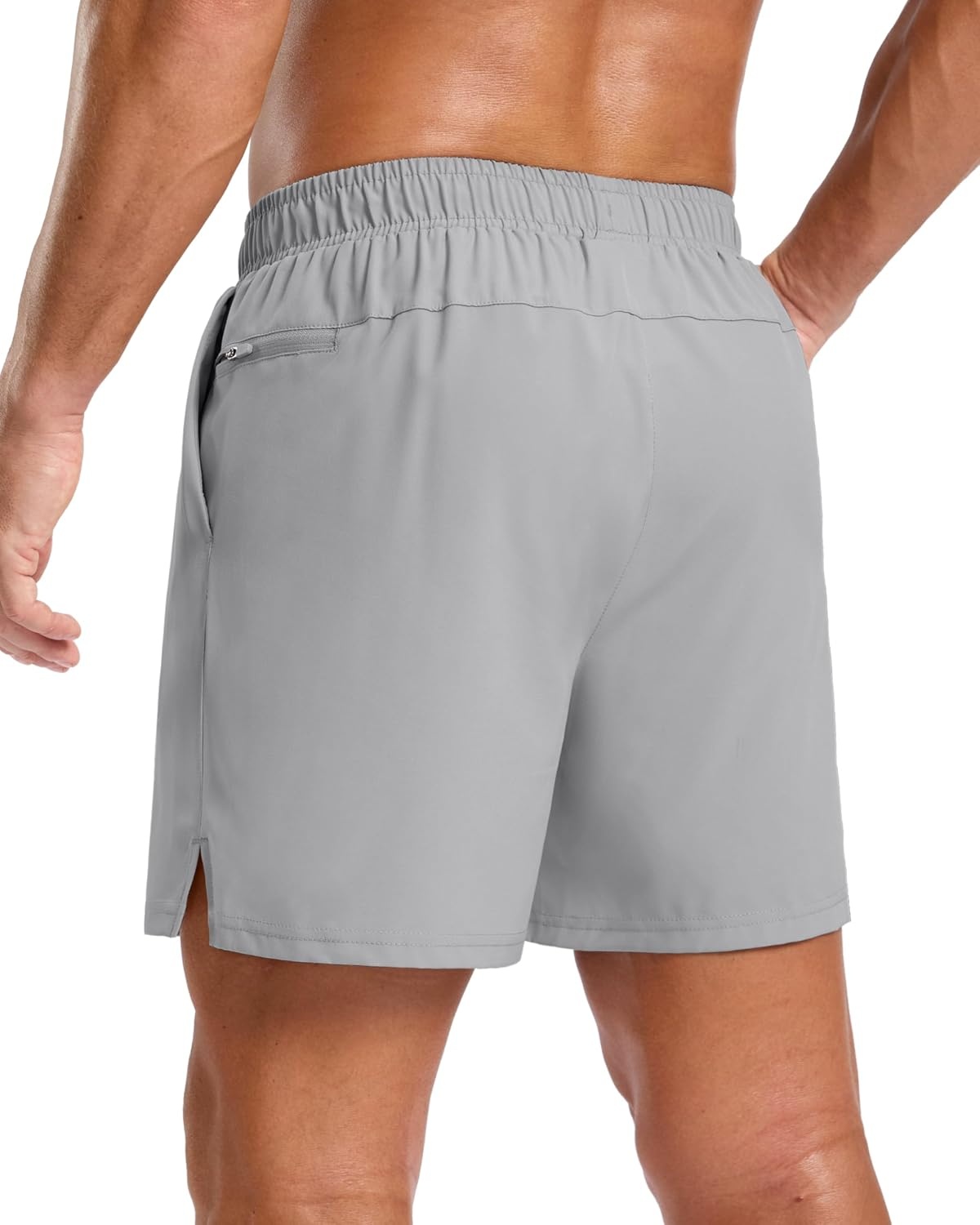 image:imageG Gradual Mens Workout Gym Shorts with 2 Zipper Pockets 7 5 9 Quick Dry Athletic Running Basketball Shorts for MenPlatinum Grey