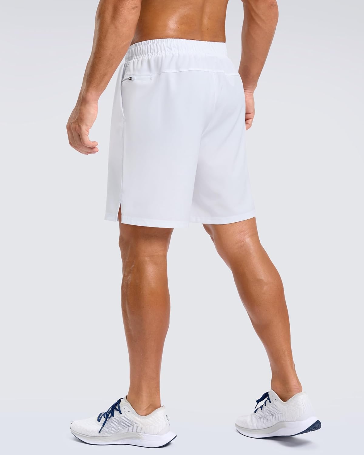image:imageG Gradual Mens Workout Gym Shorts with 2 Zipper Pockets 7 5 9 Quick Dry Athletic Running Basketball Shorts for MenWhite
