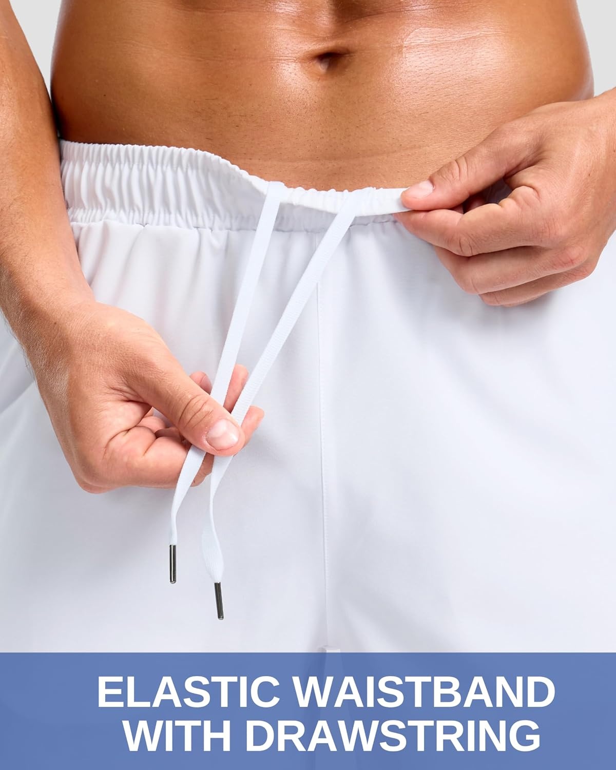 image:imageG Gradual Mens Workout Gym Shorts with 2 Zipper Pockets 7 5 9 Quick Dry Athletic Running Basketball Shorts for MenWhite
