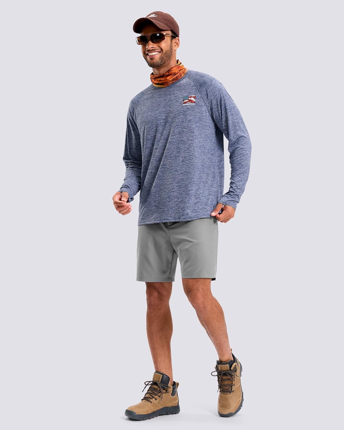 image:imageMens Sun Protection Shirts UPF 50 Rash Guard for Men Swim Long Sleeve Hiking Fishing Athletic Workout ShirtFlag