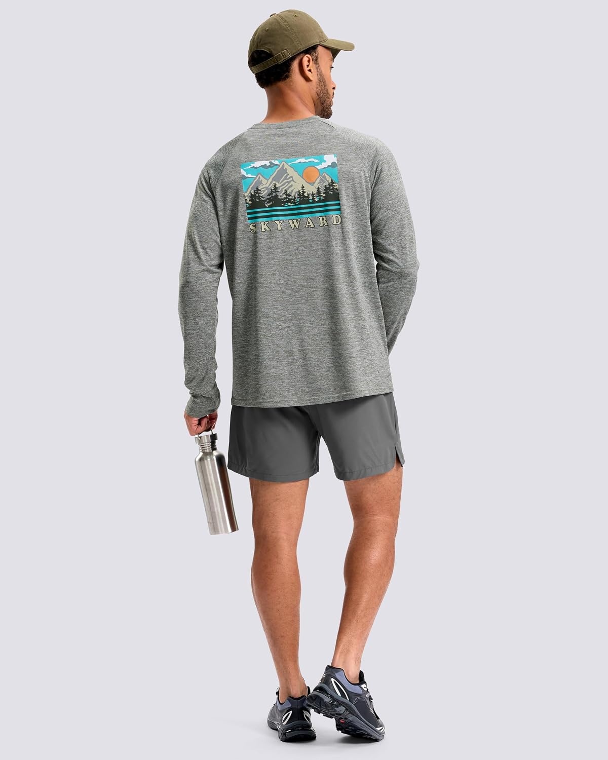 image:imageMens Sun Protection Shirts UPF 50 Rash Guard for Men Swim Long Sleeve Hiking Fishing Athletic Workout ShirtMountain a