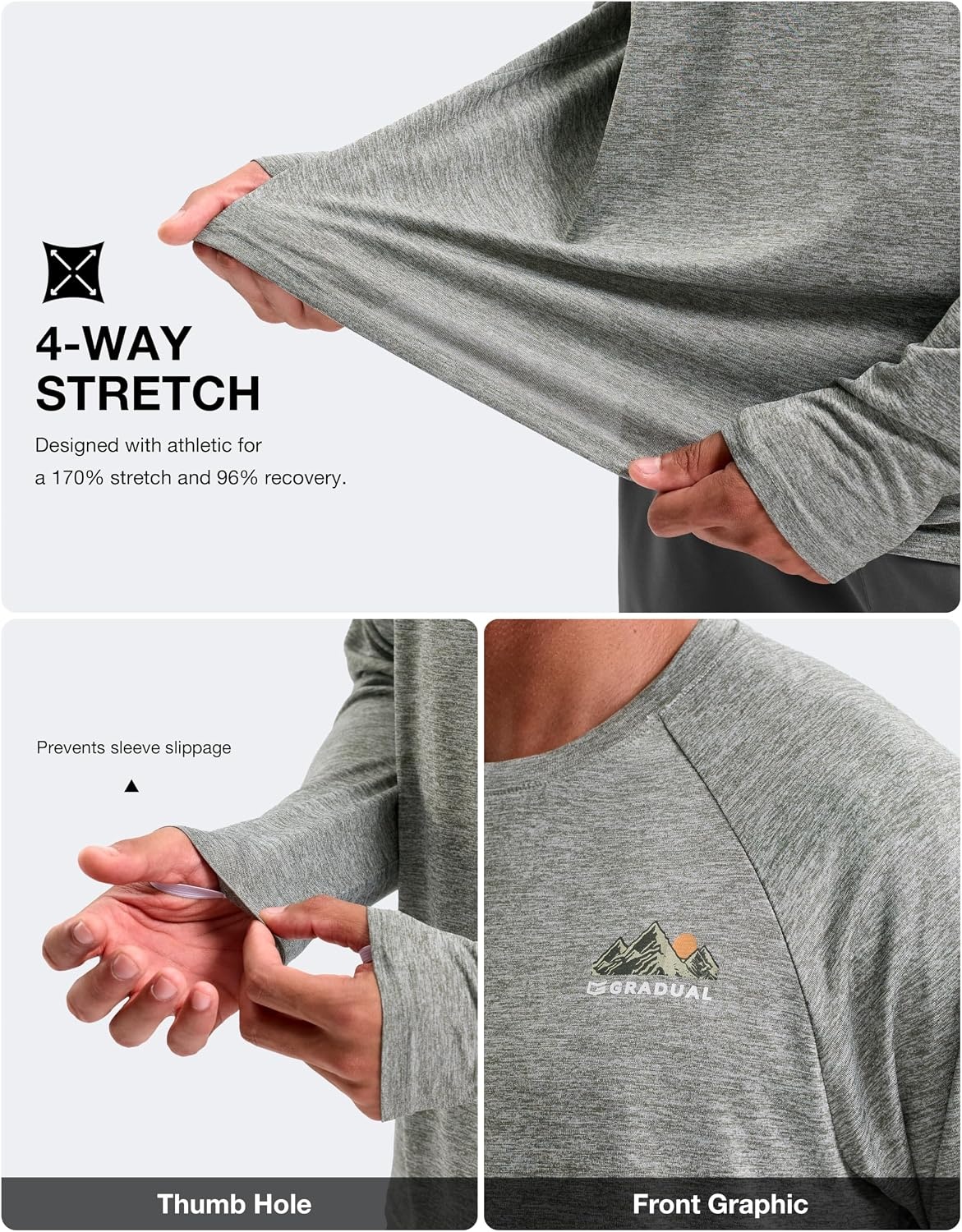 image:imageMens Sun Protection Shirts UPF 50 Rash Guard for Men Swim Long Sleeve Hiking Fishing Athletic Workout ShirtMountain a