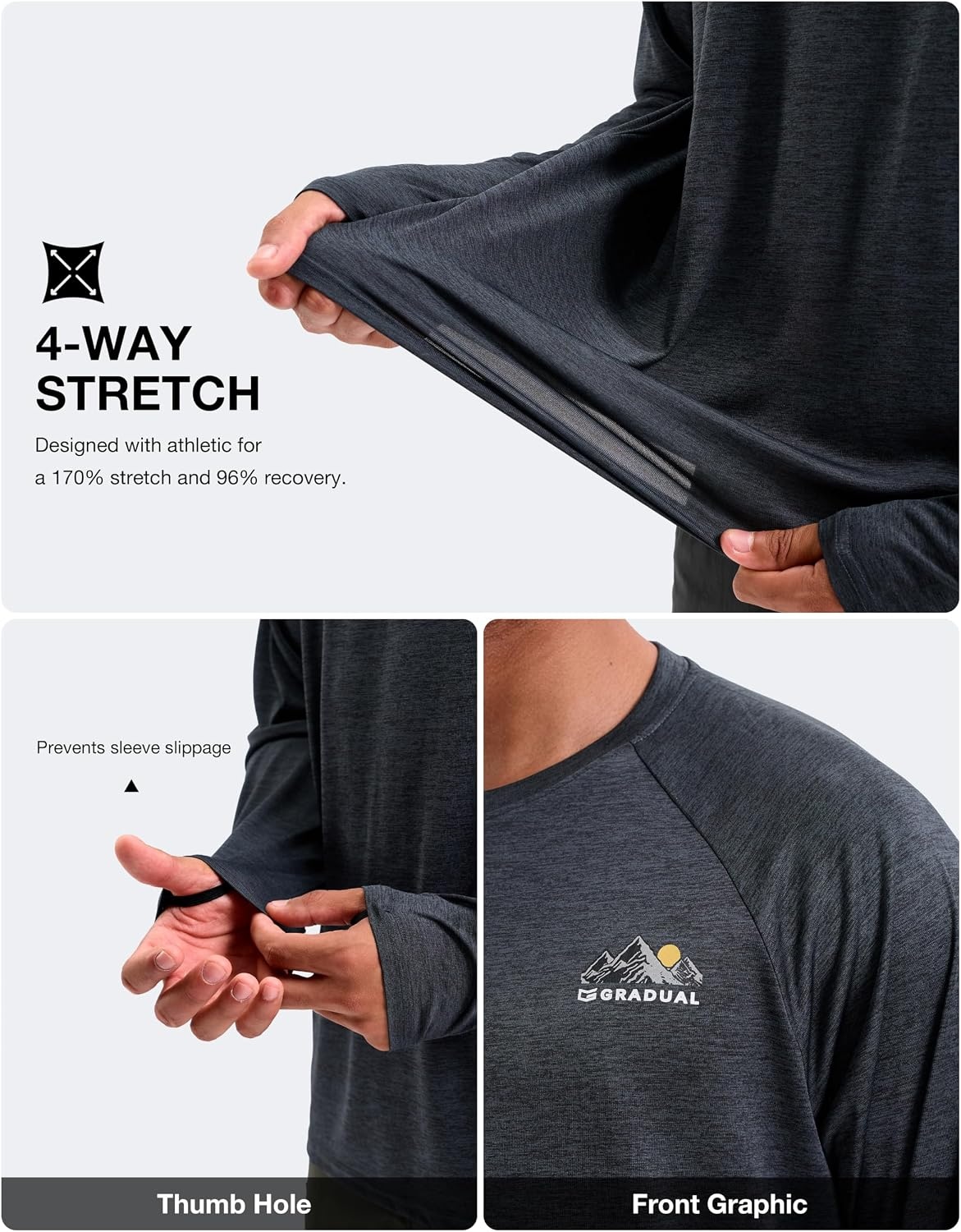 image:imageMens Sun Protection Shirts UPF 50 Rash Guard for Men Swim Long Sleeve Hiking Fishing Athletic Workout ShirtSunset