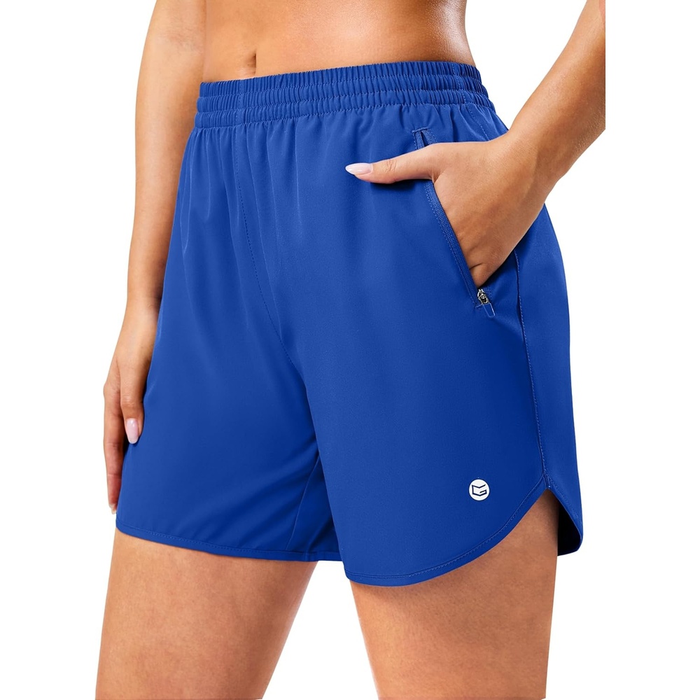 image:imageG Gradual 57 Athletic Running Shorts for Women 2 Zipper Pockets Lightweight Workout Gym Summer Dolphin Shorts with LinerRoyal Blue