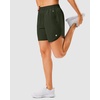 G Gradual 5″/7″ Athletic Running Shorts for Women 2 Zipper Pockets Lightweight Workout Gym Summer Dolphin Shorts with Liner(Army Green)