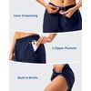 G Gradual 5″/7″ Athletic Running Shorts for Women 2 Zipper Pockets Lightweight Workout Gym Summer Dolphin Shorts with Liner(Navy)