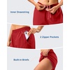 G Gradual 5″/7″ Athletic Running Shorts for Women 2 Zipper Pockets Lightweight Workout Gym Summer Dolphin Shorts with Liner(Red)