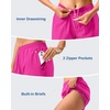 G Gradual 5″/7″ Athletic Running Shorts for Women 2 Zipper Pockets Lightweight Workout Gym Summer Dolphin Shorts with Liner(Rose)