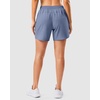 G Gradual 5″/7″ Athletic Running Shorts for Women 2 Zipper Pockets Lightweight Workout Gym Summer Dolphin Shorts with Liner(Stone Blue)
