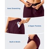 G Gradual 5″/7″ Athletic Running Shorts for Women 2 Zipper Pockets Lightweight Workout Gym Summer Dolphin Shorts with Liner(Wine)