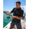 G Gradual Men’s Fishing Shirts with Zipper Pockets UPF 50+ Lightweight Cool Short Sleeve Button Down Shirts for Men Hiking(Black)