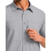 G Gradual Men’s Fishing Shirts with Zipper Pockets UPF 50+ Lightweight Cool Short Sleeve Button Down Shirts for Men Hiking(Cool Grey)
