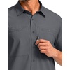 G Gradual Men’s Fishing Shirts with Zipper Pockets UPF 50+ Lightweight Cool Short Sleeve Button Down Shirts for Men Hiking(Dark Grey)