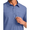 G Gradual Men’s Fishing Shirts with Zipper Pockets UPF 50+ Lightweight Cool Short Sleeve Button Down Shirts for Men Hiking(Dusty Blue)