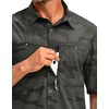 G Gradual Men’s Fishing Shirts with Zipper Pockets UPF 50+ Lightweight Cool Short Sleeve Button Down Shirts for Men Hiking(Green Camo)