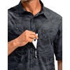 G Gradual Men’s Fishing Shirts with Zipper Pockets UPF 50+ Lightweight Cool Short Sleeve Button Down Shirts for Men Hiking(Grey Camo)