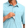 G Gradual Men’s Fishing Shirts with Zipper Pockets UPF 50+ Lightweight Cool Short Sleeve Button Down Shirts for Men Hiking(Gulf Stream)