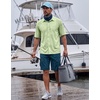 G Gradual Men’s Fishing Shirts with Zipper Pockets UPF 50+ Lightweight Cool Short Sleeve Button Down Shirts for Men Hiking(Light Green)