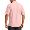 G Gradual Men’s Fishing Shirts with Zipper Pockets UPF 50+ Lightweight Cool Short Sleeve Button Down Shirts for Men Hiking(Light Pink)